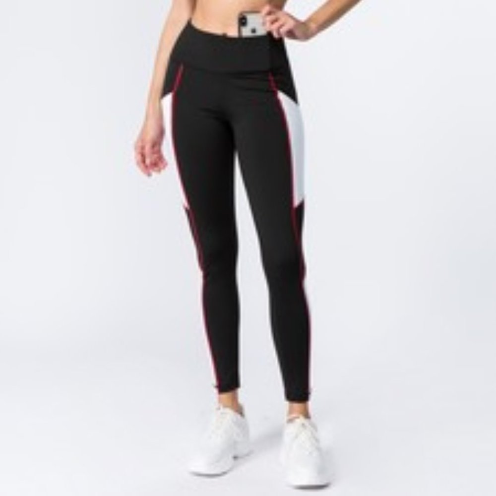 Active High Rise Side Pocket Colorblock Leggings - Picture 3 of 8